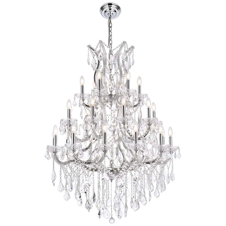 Image 1 Maria Theresa 38" Wide Chrome 28-Light Chandelier