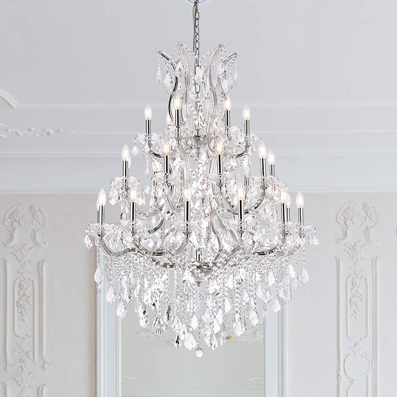 Image 1 Maria Theresa 38" Wide Chrome 28-Light Chandelier