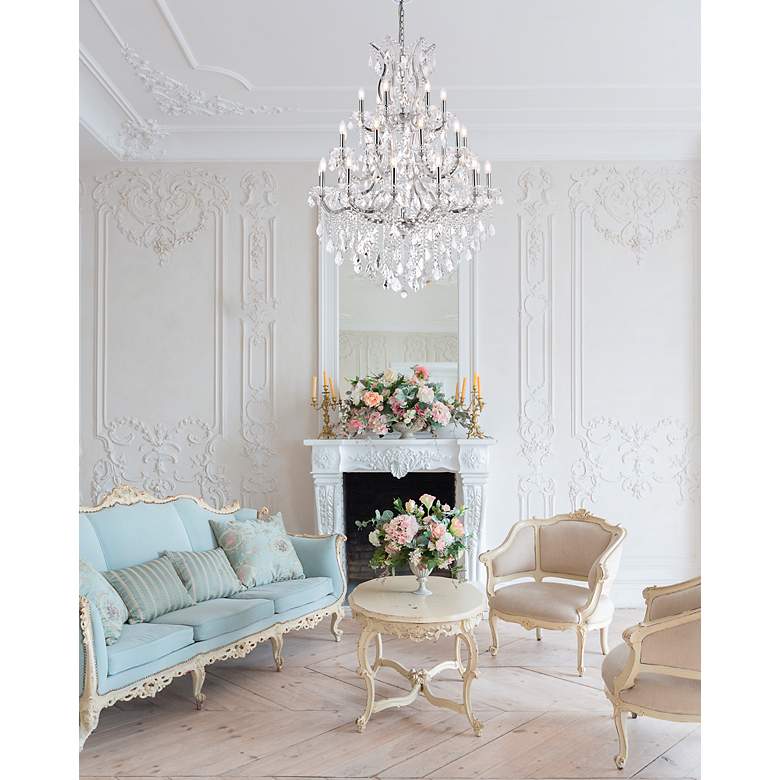 Image 3 Maria Theresa 38" Wide Chrome 28-Light Chandelier more views