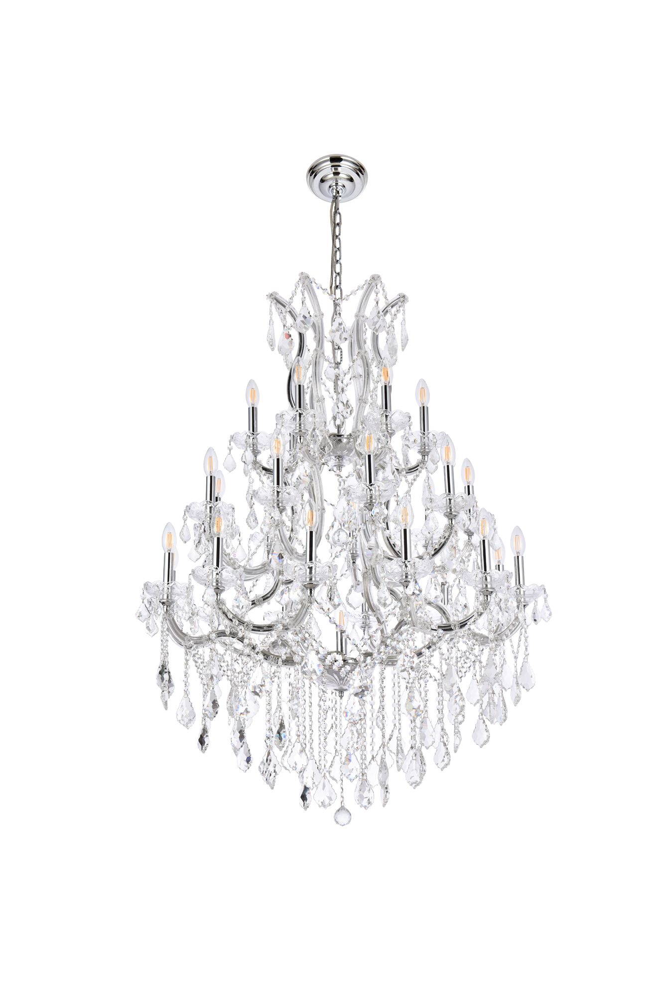 Maria Theresa 38" Wide Chrome 28-Light Chandelier