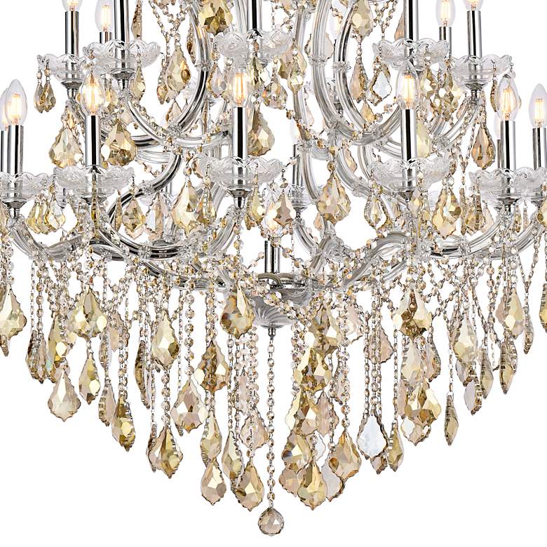 Image 4 Maria Theresa 38" Wide Chrome and Golden Crystal Chandelier more views