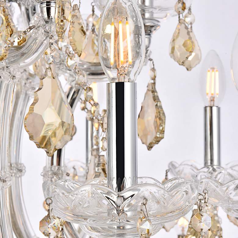 Image 6 Maria Theresa 38" Wide Chrome and Golden Crystal Chandelier more views