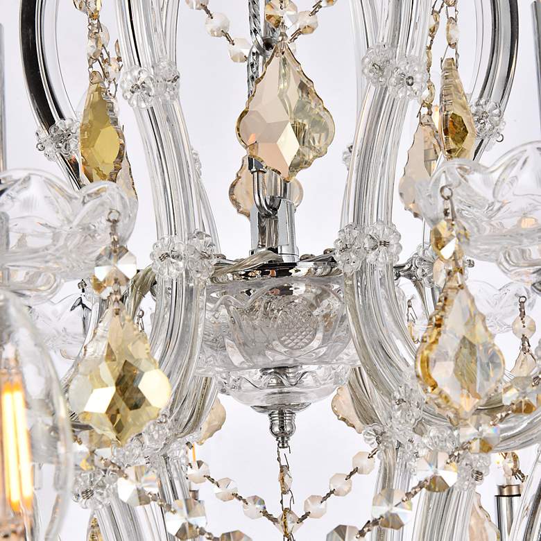 Image 7 Maria Theresa 38" Wide Chrome and Golden Crystal Chandelier more views