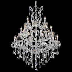 Maria Theresa 38"W Chrome and Crystal 28-Light Chandelier