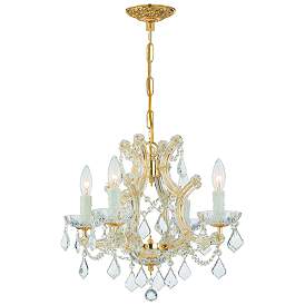 Image1 of Maria Theresa 4 Light Clear Italian Crystal Gold Mini Chandelier