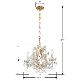 Image3 of Maria Theresa 4 Light Clear Italian Crystal Gold Mini Chandelier more views