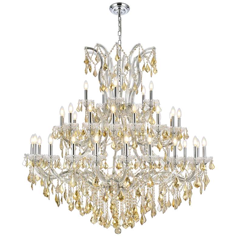 Image 1 Maria Theresa 41 Lt Chrome Chandelier Golden Teak