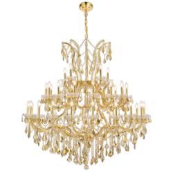 Maria Theresa 41 Lt Gold Chandelier Golden Teak