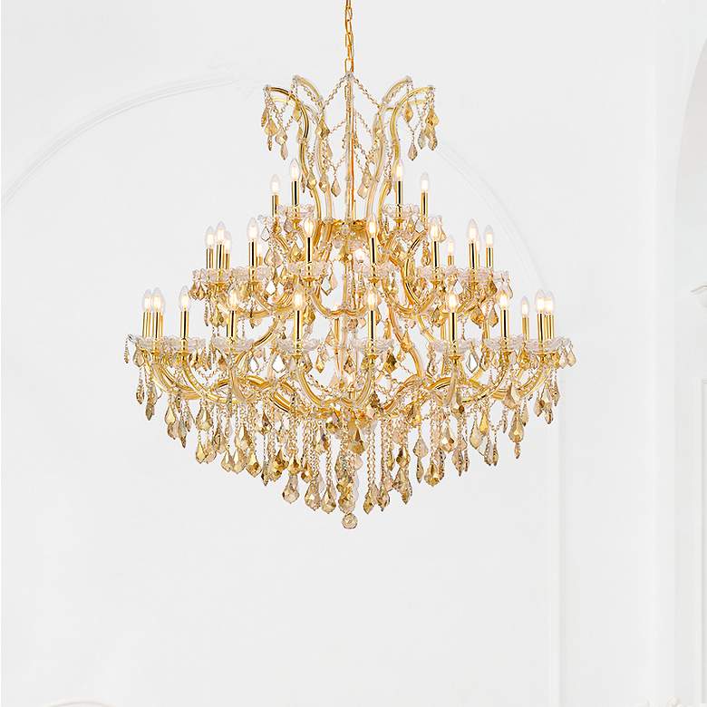 Image 1 Maria Theresa 41 Lt Gold Chandelier Golden Teak