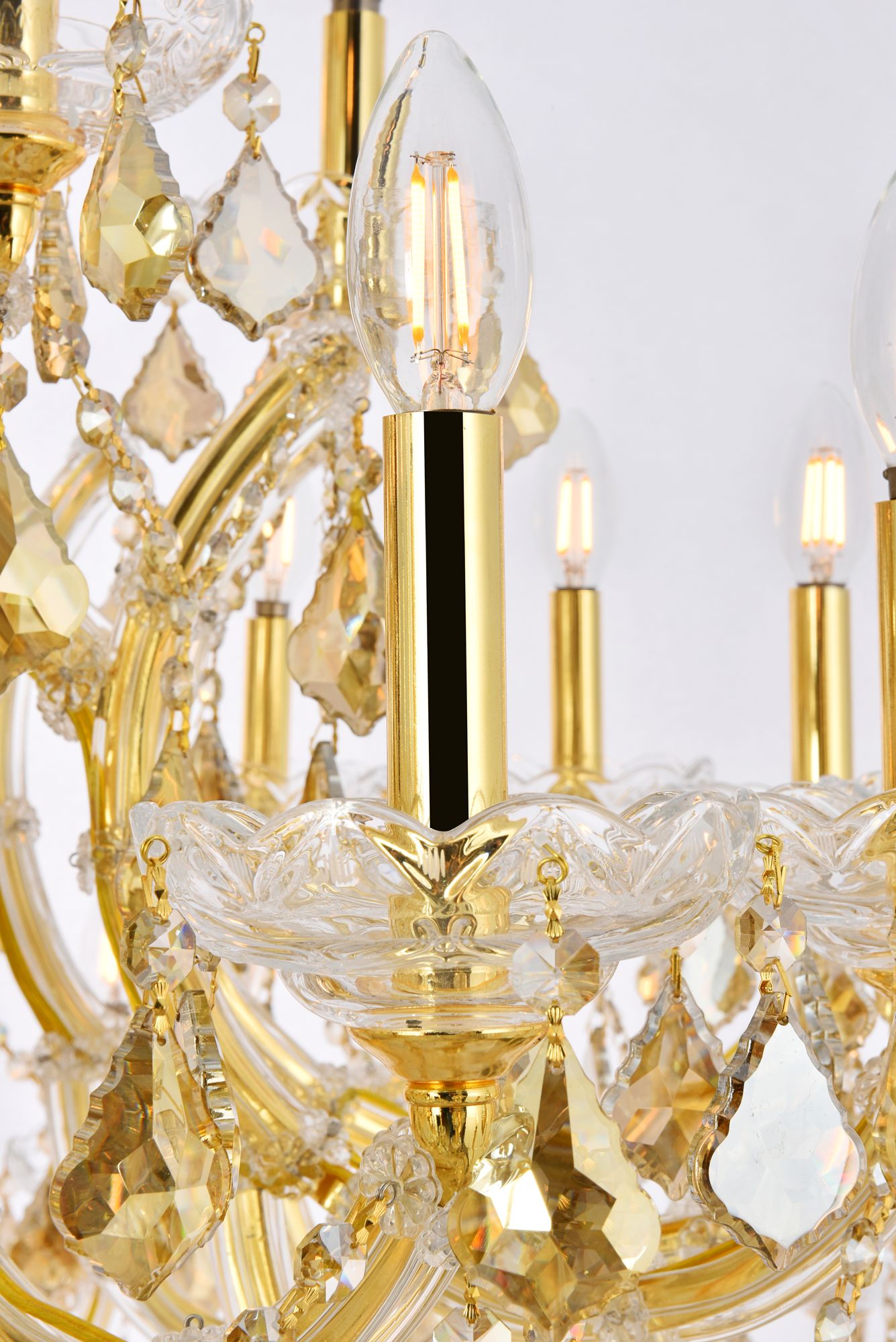 Maria Theresa 41 Lt Gold Chandelier Golden Teak