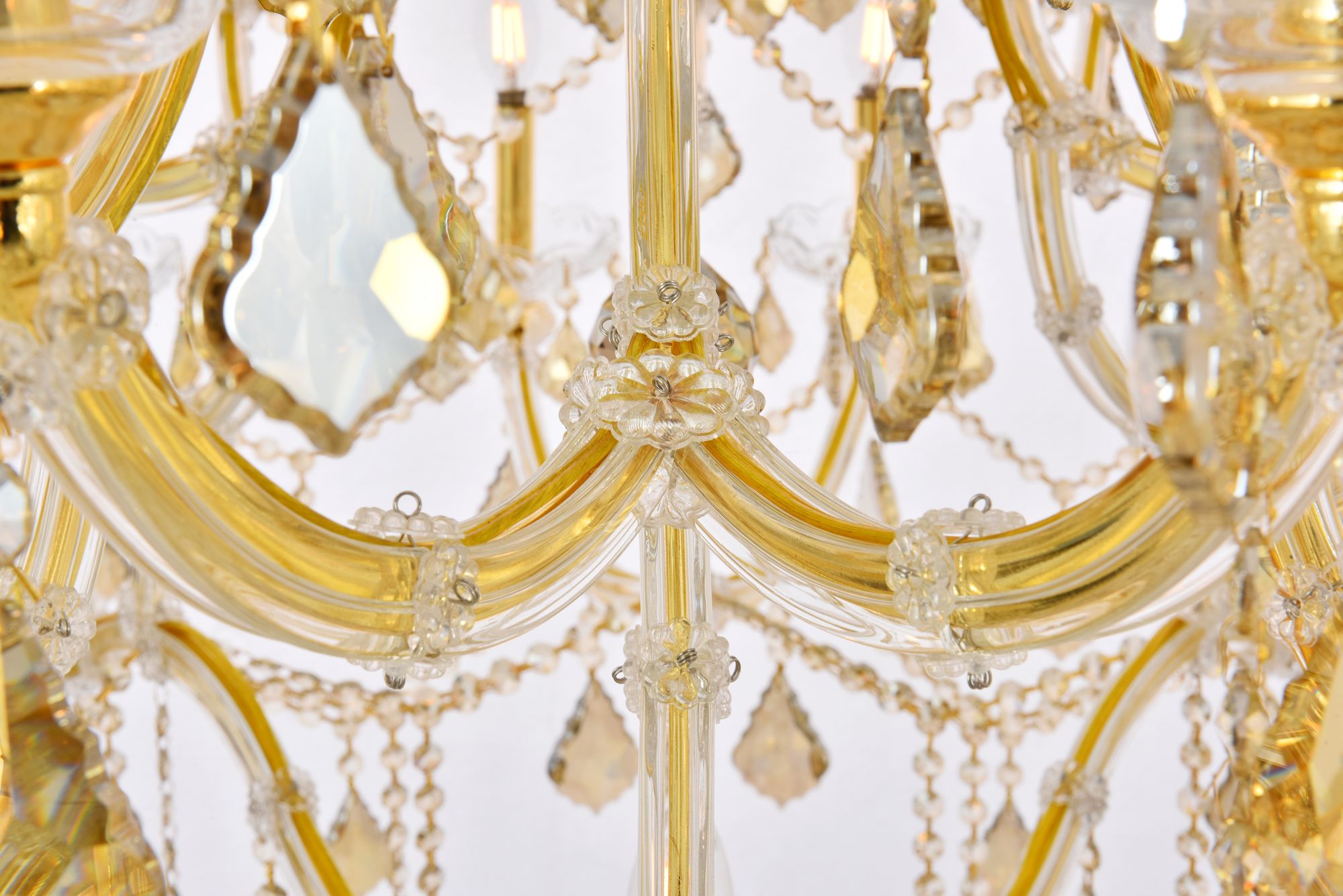 Maria Theresa 41 Lt Gold Chandelier Golden Teak