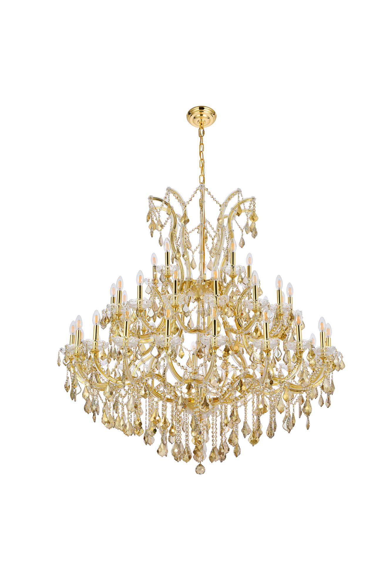 Maria Theresa 41 Lt Gold Chandelier Golden Teak