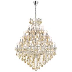 Maria Theresa 49 Lt Chrome Chandelier Golden Teak