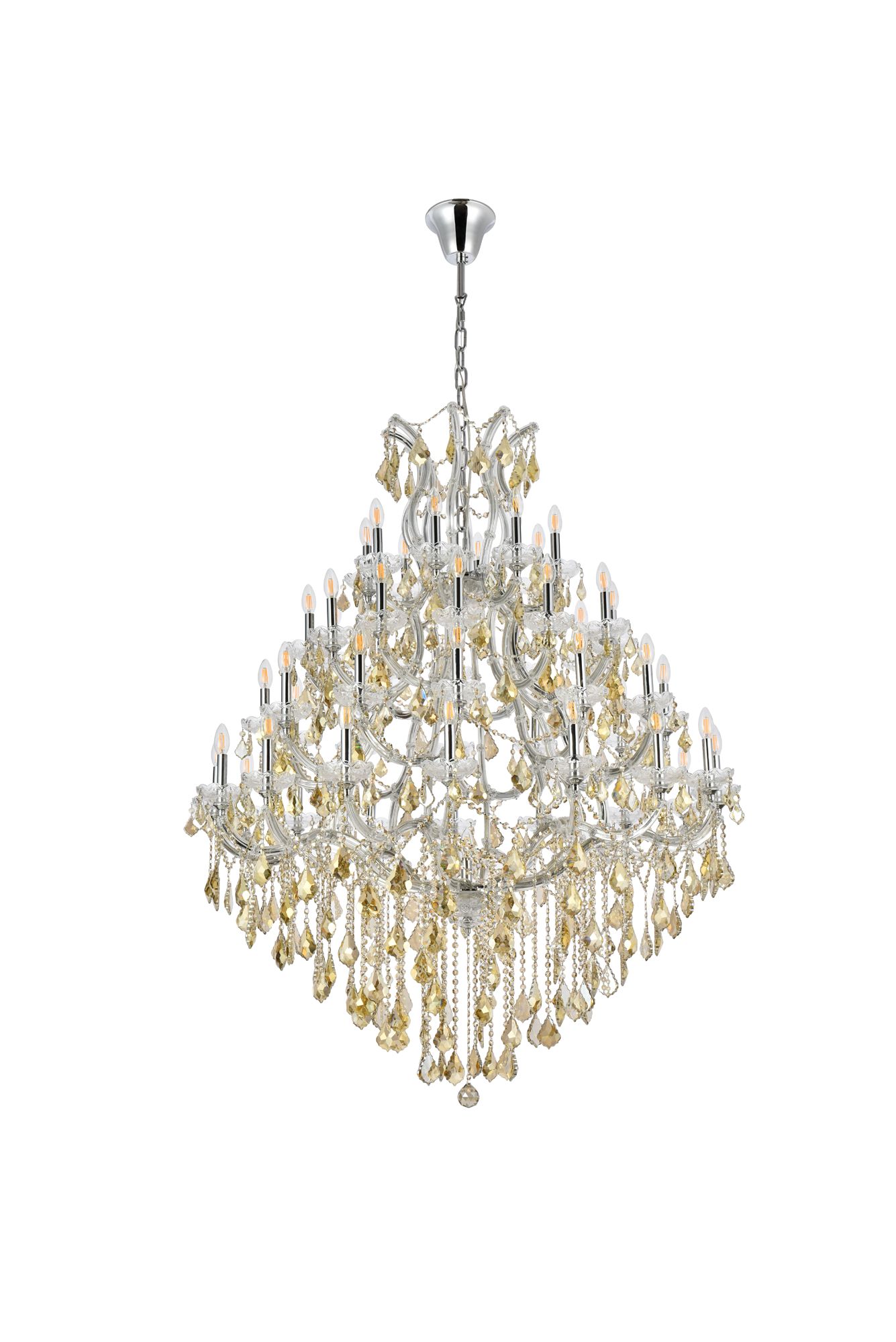 Image 7 Maria Theresa 49 Lt Chrome Chandelier Golden Teak more views