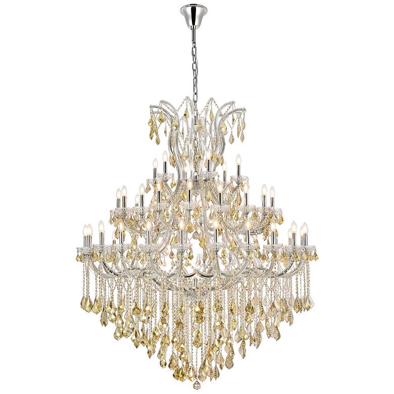 Image 1 Maria Theresa 49 Lt Chrome Chandelier Golden Teak