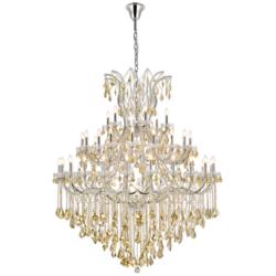 Maria Theresa 49 Lt Chrome Chandelier Golden Teak