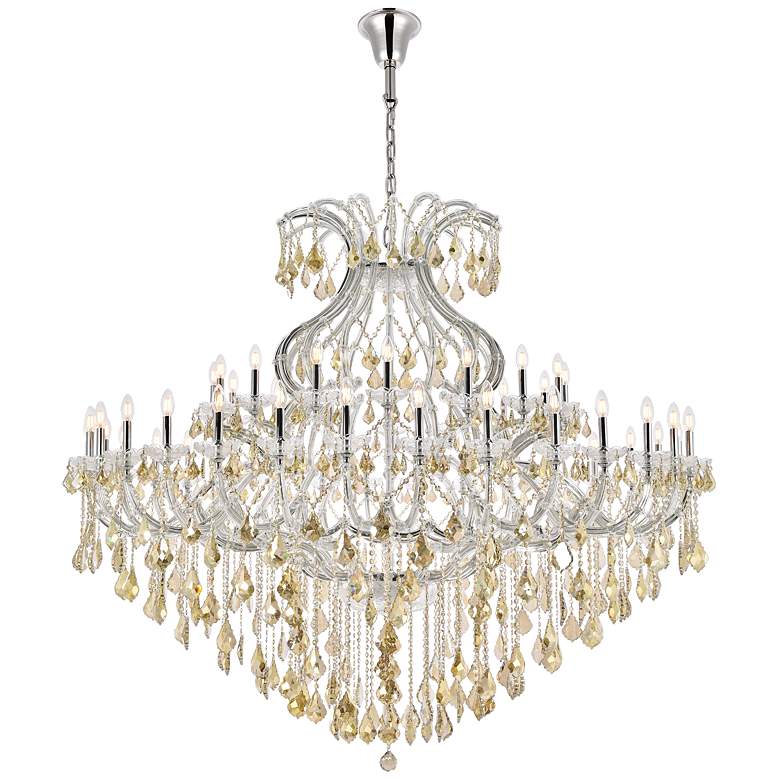 Image 1 Maria Theresa 49 Lt Chrome Chandelier Golden Teak