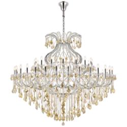 Maria Theresa 49 Lt Chrome Chandelier Golden Teak