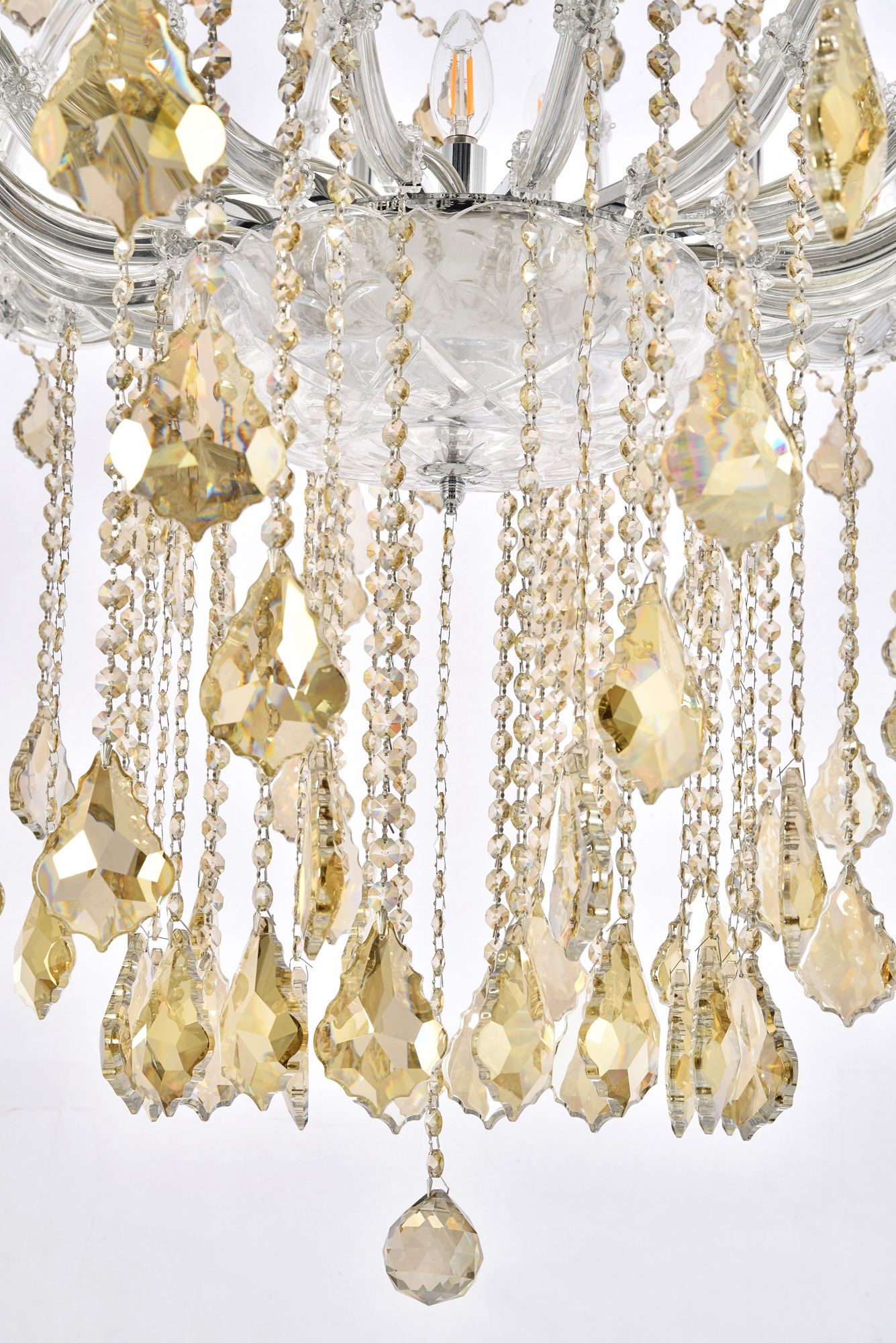 Image 4 Maria Theresa 49 Lt Chrome Chandelier Golden Teak more views