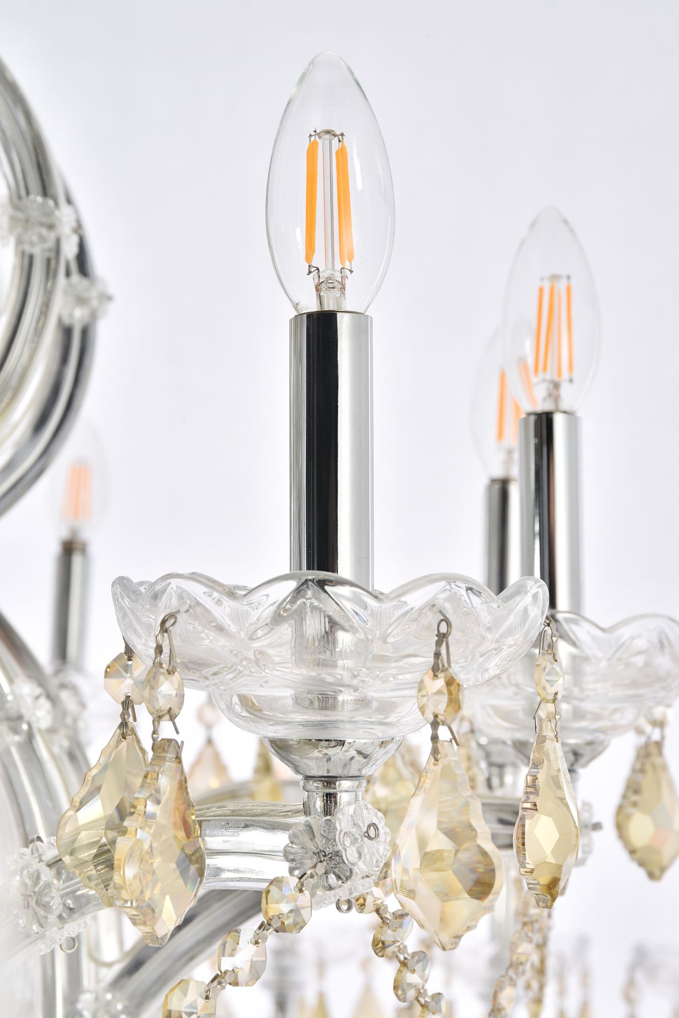 Image 5 Maria Theresa 49 Lt Chrome Chandelier Golden Teak more views