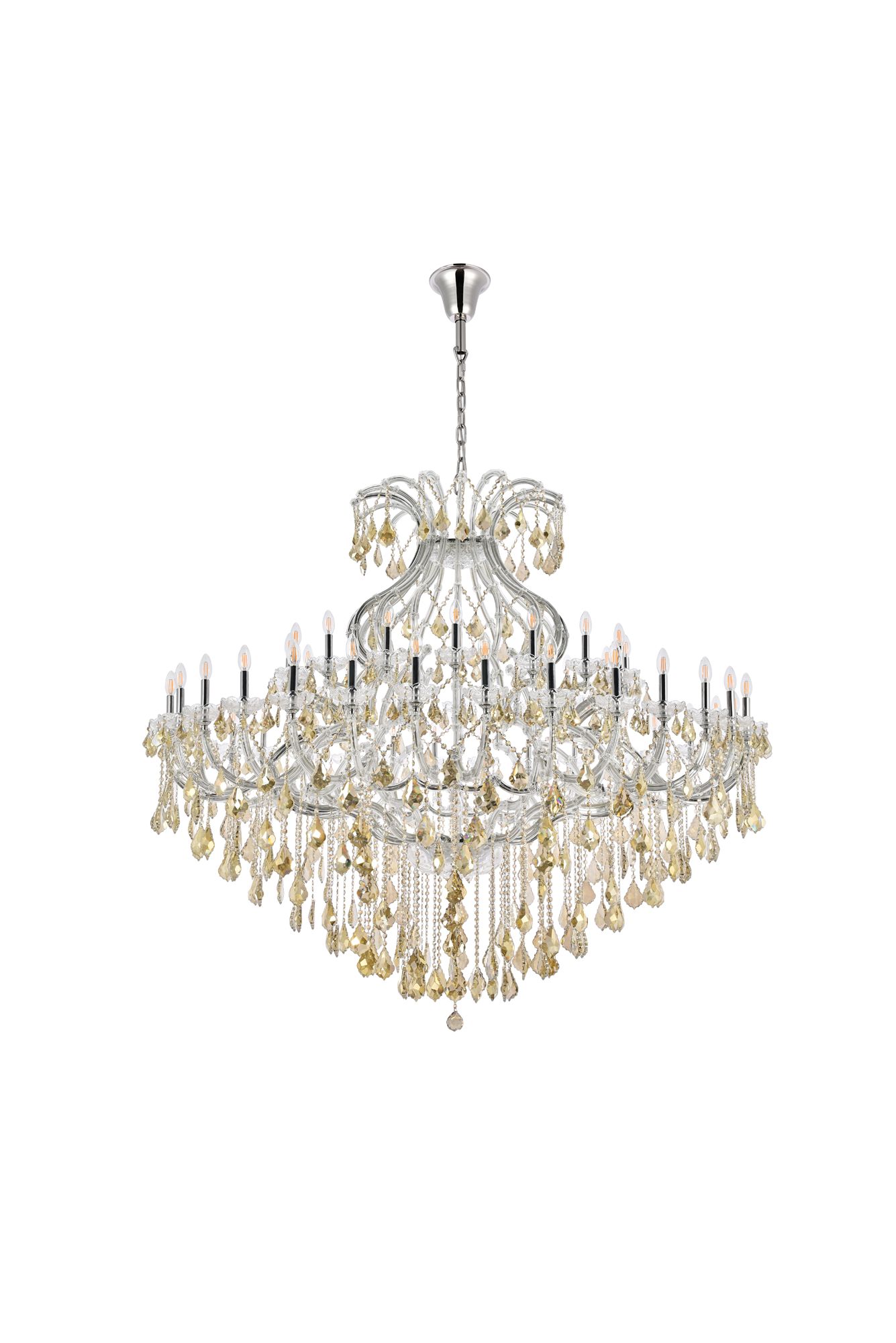 Image 7 Maria Theresa 49 Lt Chrome Chandelier Golden Teak more views