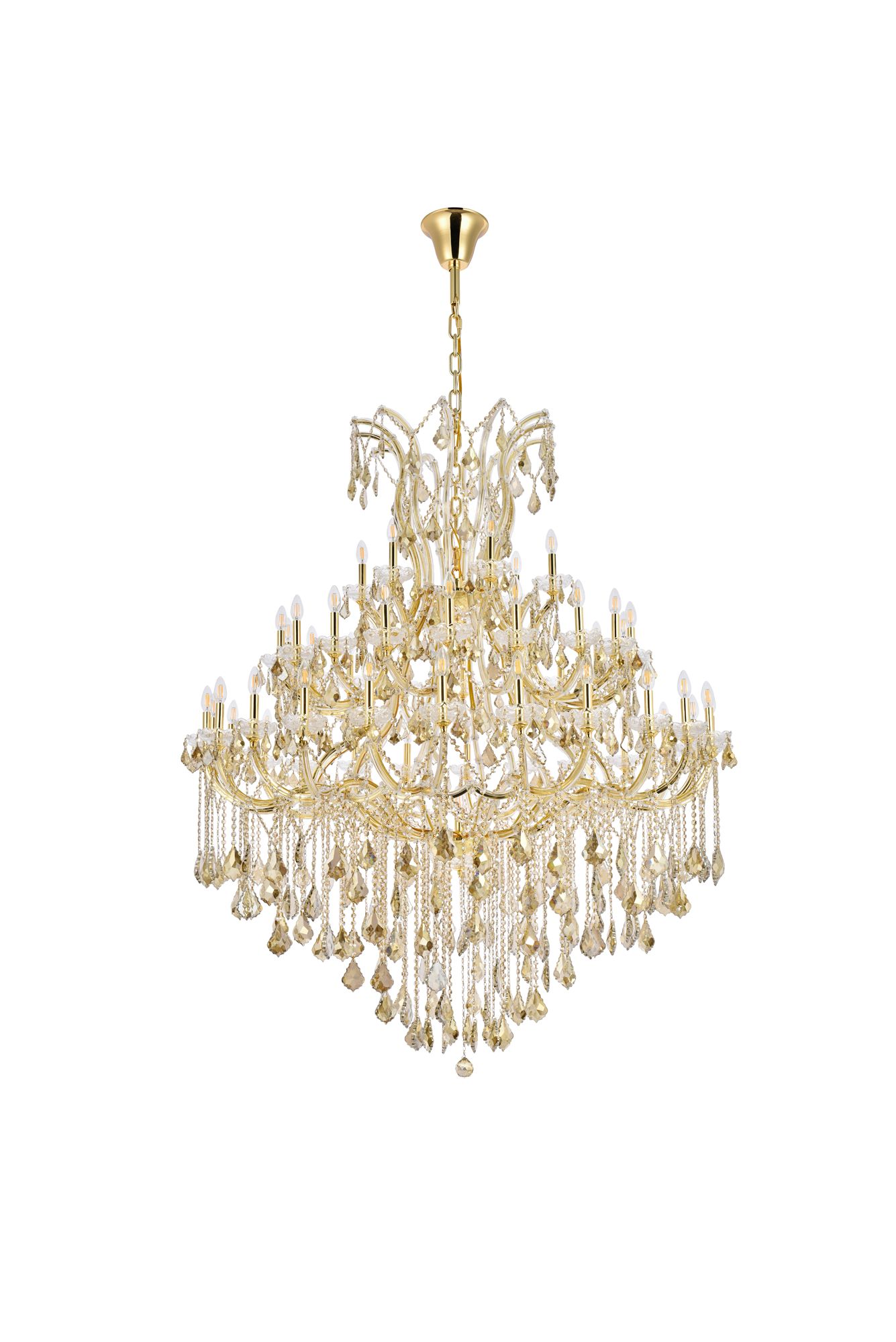 Maria Theresa 49 Lt Gold Chandelier Golden Teak