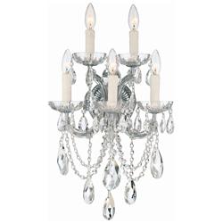 Maria Theresa 5 Light Clear Crystal Chrome Sconce