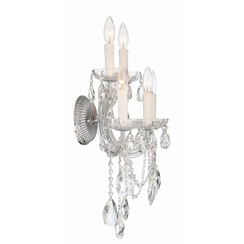 Image 2 Maria Theresa 5 Light Clear Crystal Chrome Sconce more views