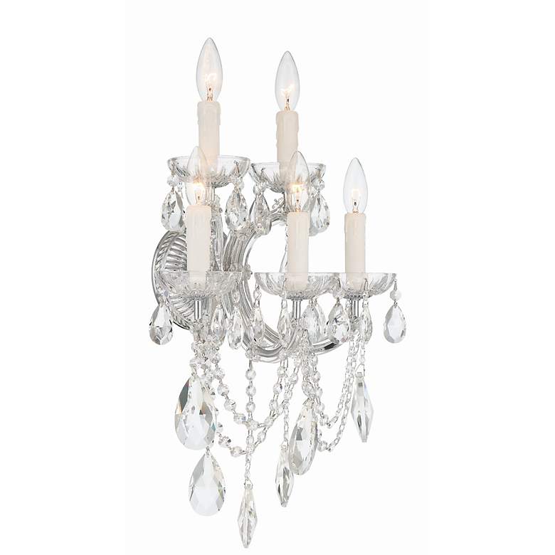 Image 3 Maria Theresa 5 Light Clear Crystal Chrome Sconce more views