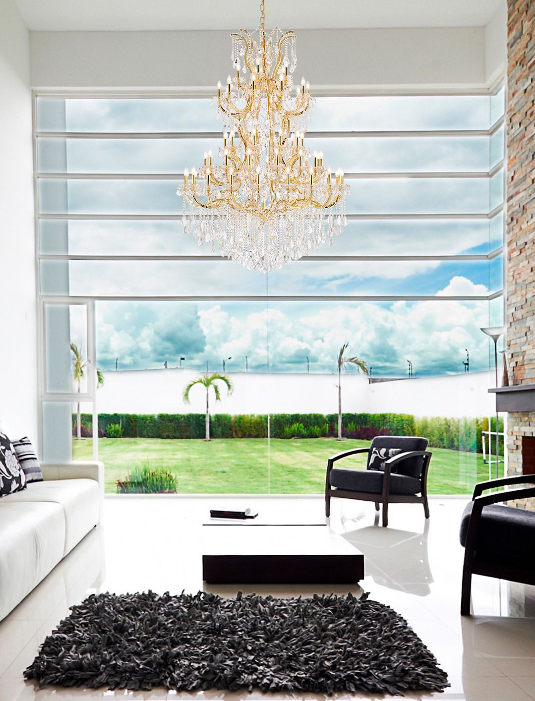 Image 3 Maria Theresa 54" Wide Gold and Crystal 61-Light Chandelier more views