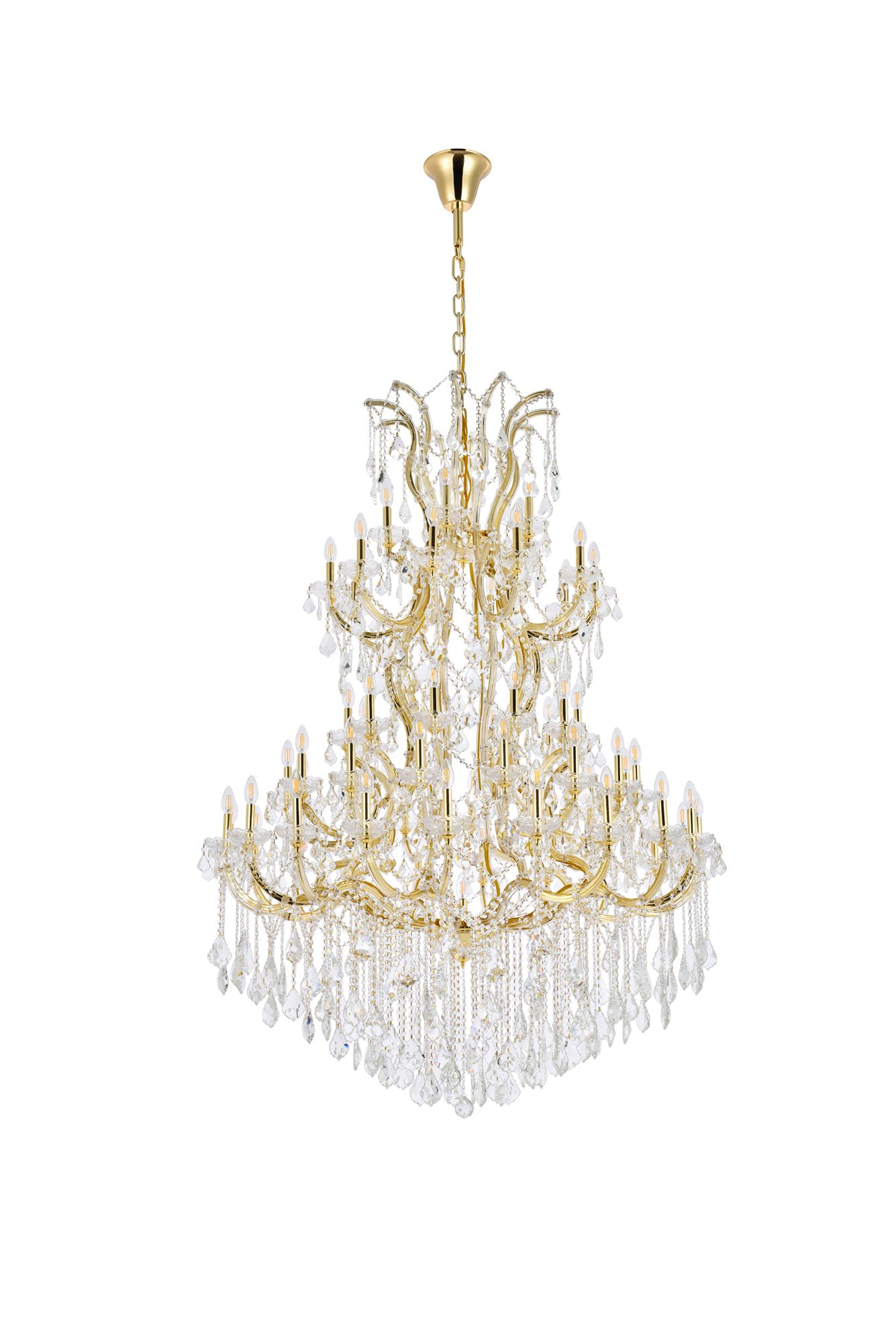 Maria Theresa 54" Wide Gold and Crystal 61-Light Chandelier
