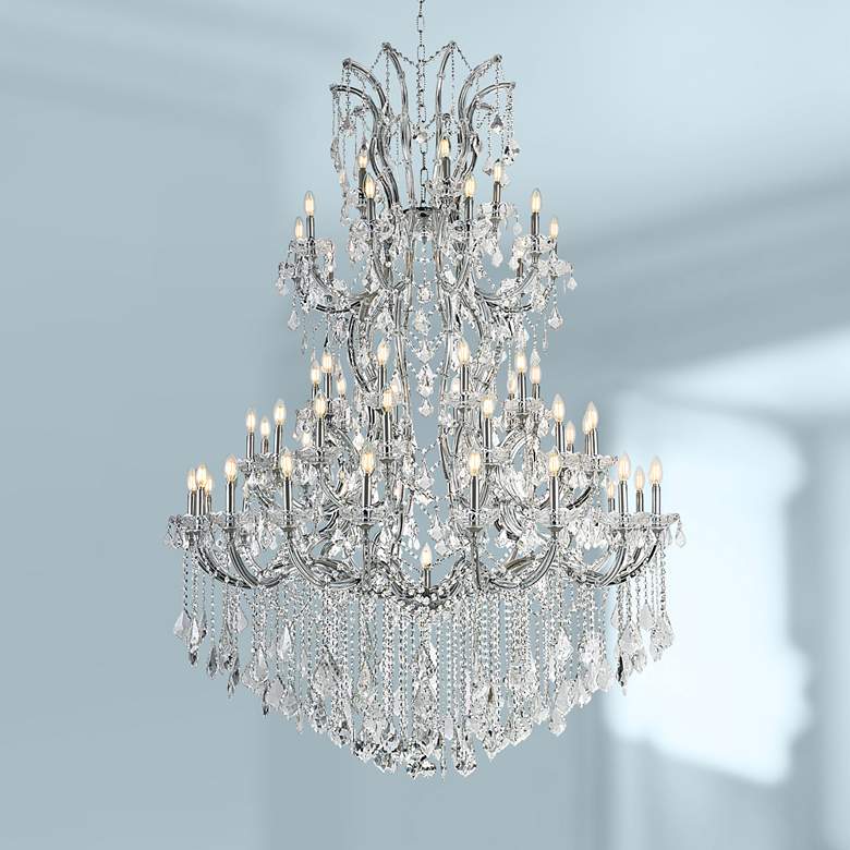 Image 1 Maria Theresa 54 inchW Chrome and Crystal 61-Light Chandelier