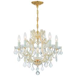 Maria Theresa 6 Light Clear Italian Crystal Gold Chandelier
