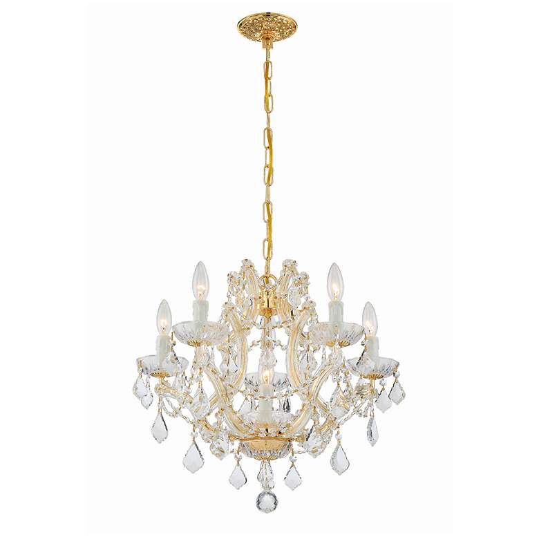 Image 2 Maria Theresa 6 Light Clear Italian Crystal Gold Chandelier more views
