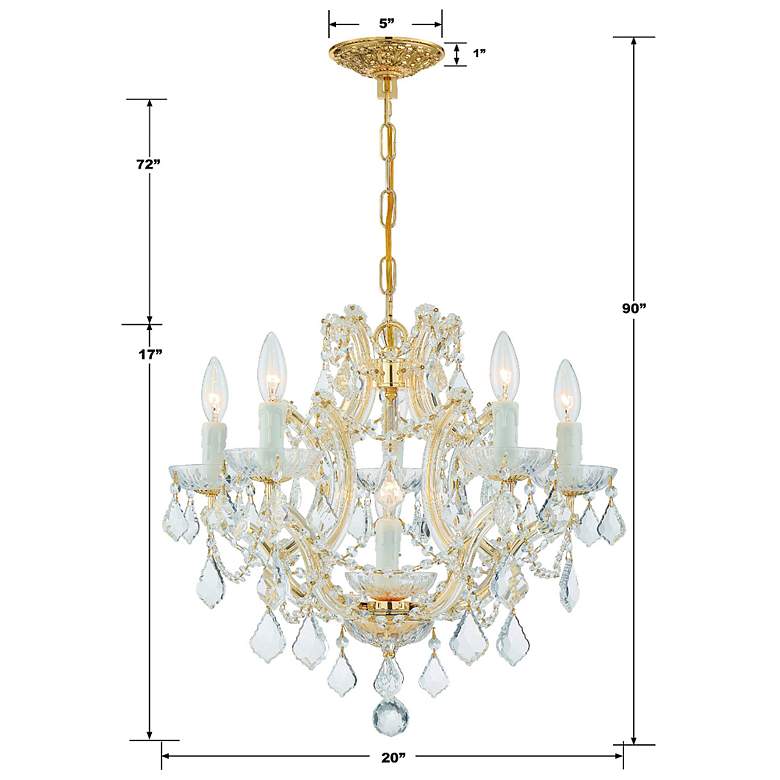 Image 4 Maria Theresa 6 Light Clear Italian Crystal Gold Chandelier more views