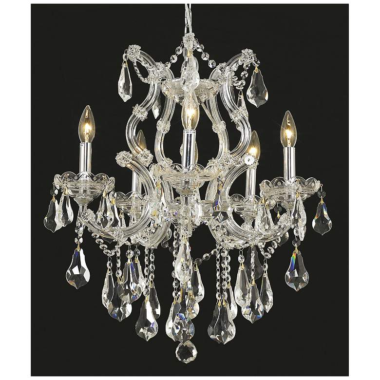 Image 1 Maria Theresa 6 Lt Chrome Chandelier Clear