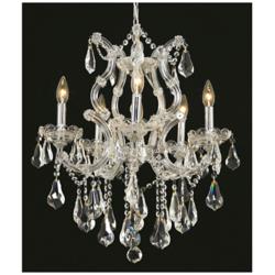 Maria Theresa 6 Lt Chrome Chandelier Clear