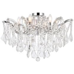 Maria Theresa 6 Lt Chrome Flush Mount Clear