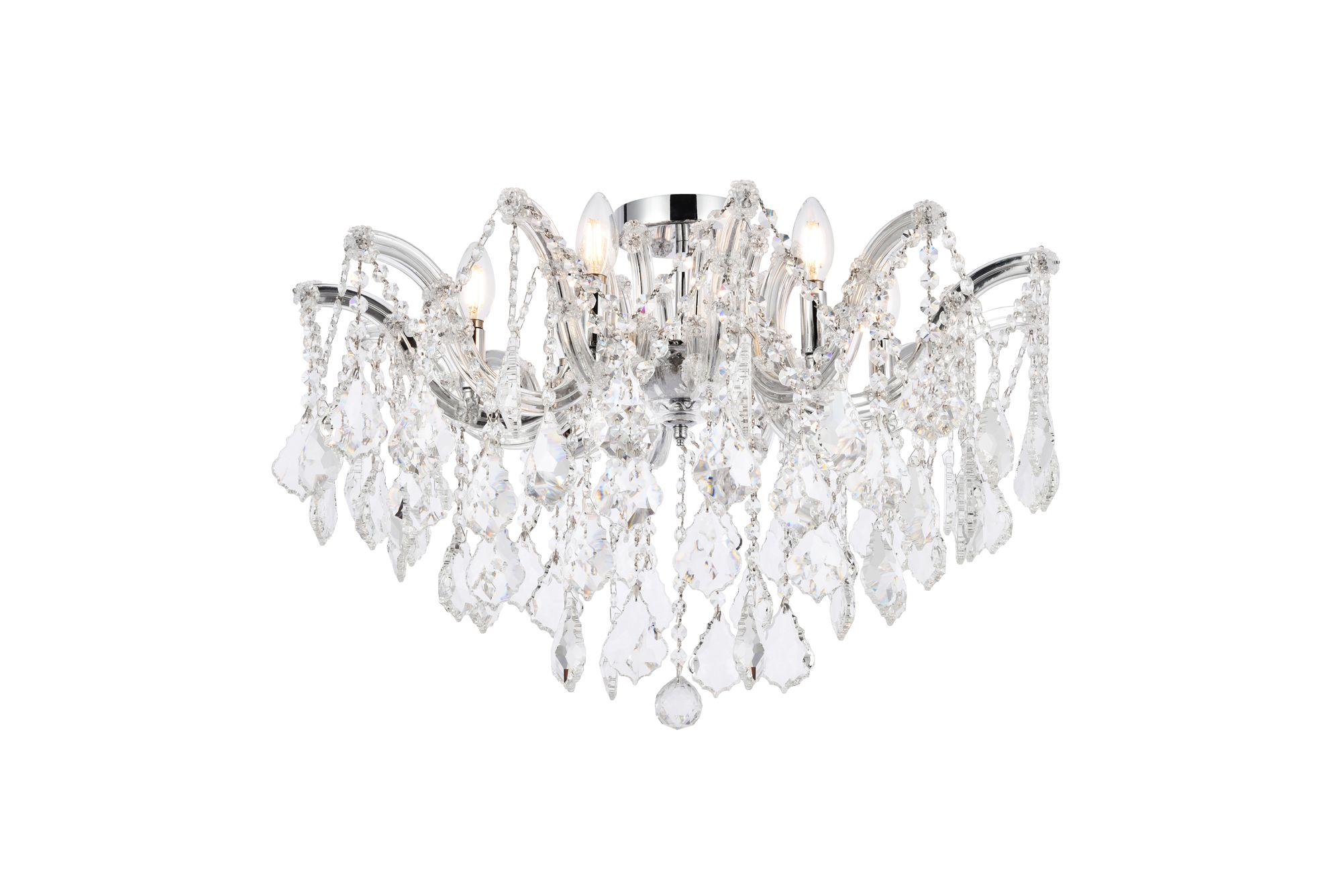 Image 3 Maria Theresa 6 Lt Chrome Flush Mount Clear more views