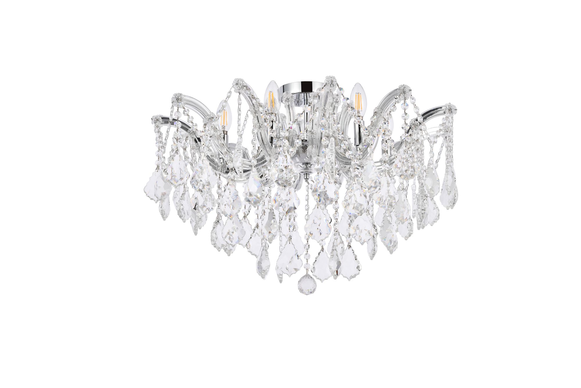 Image 7 Maria Theresa 6 Lt Chrome Flush Mount Clear more views