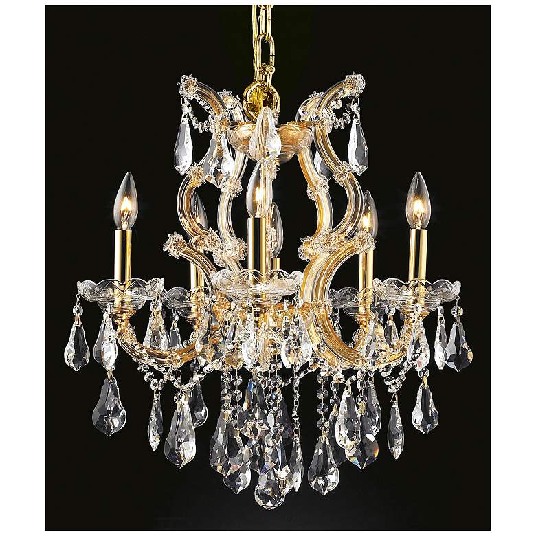 Image 1 Maria Theresa 6 Lt Gold Chandelier Clear