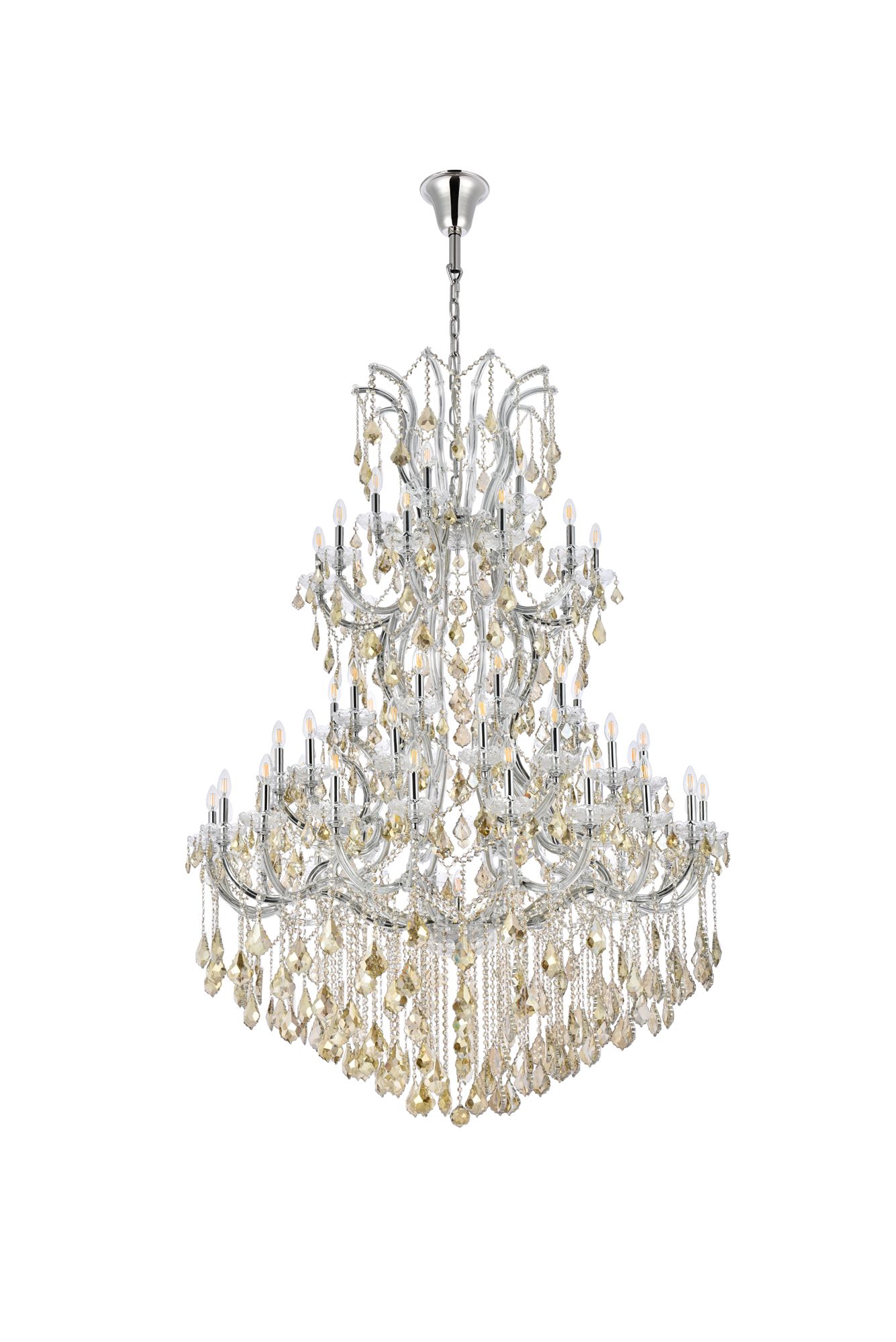 Image 7 Maria Theresa 61 Lt Chrome Chandelier Golden Teak more views