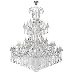 Maria Theresa 84 Lt Chrome Chandelier With Clear Tear Drop Crystals Clear