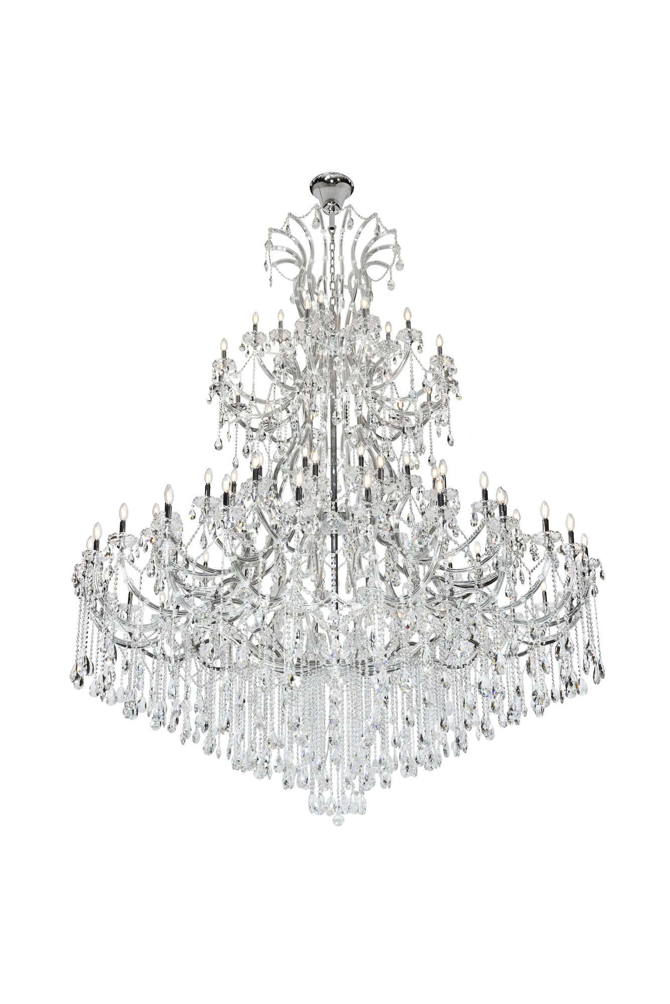 Image 2 Maria Theresa 84 Lt Chrome Chandelier With Clear Tear Drop Crystals Clear more views