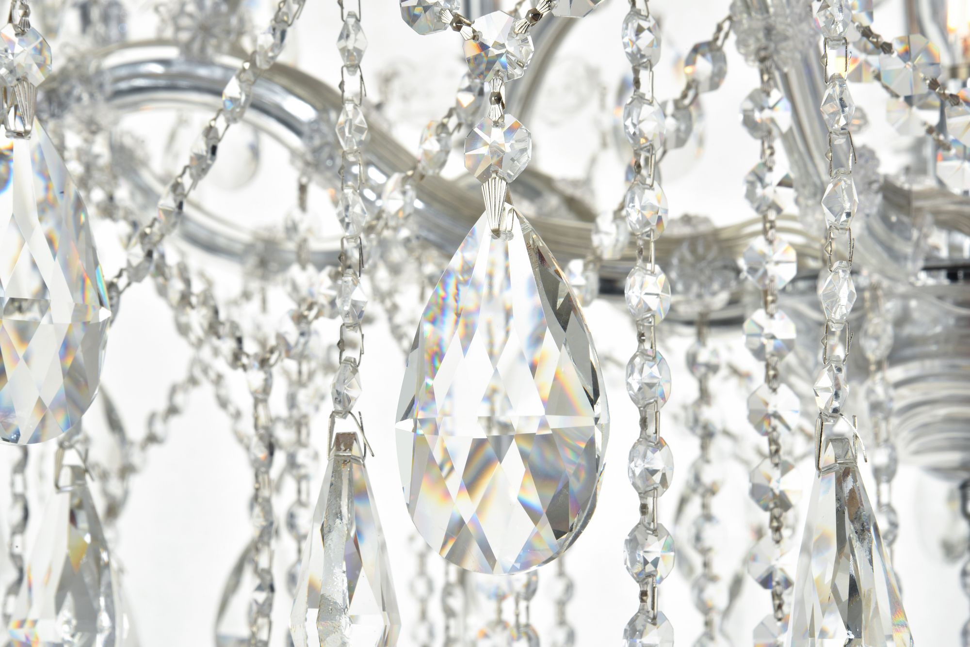 Image 5 Maria Theresa 84 Lt Chrome Chandelier With Clear Tear Drop Crystals Clear more views