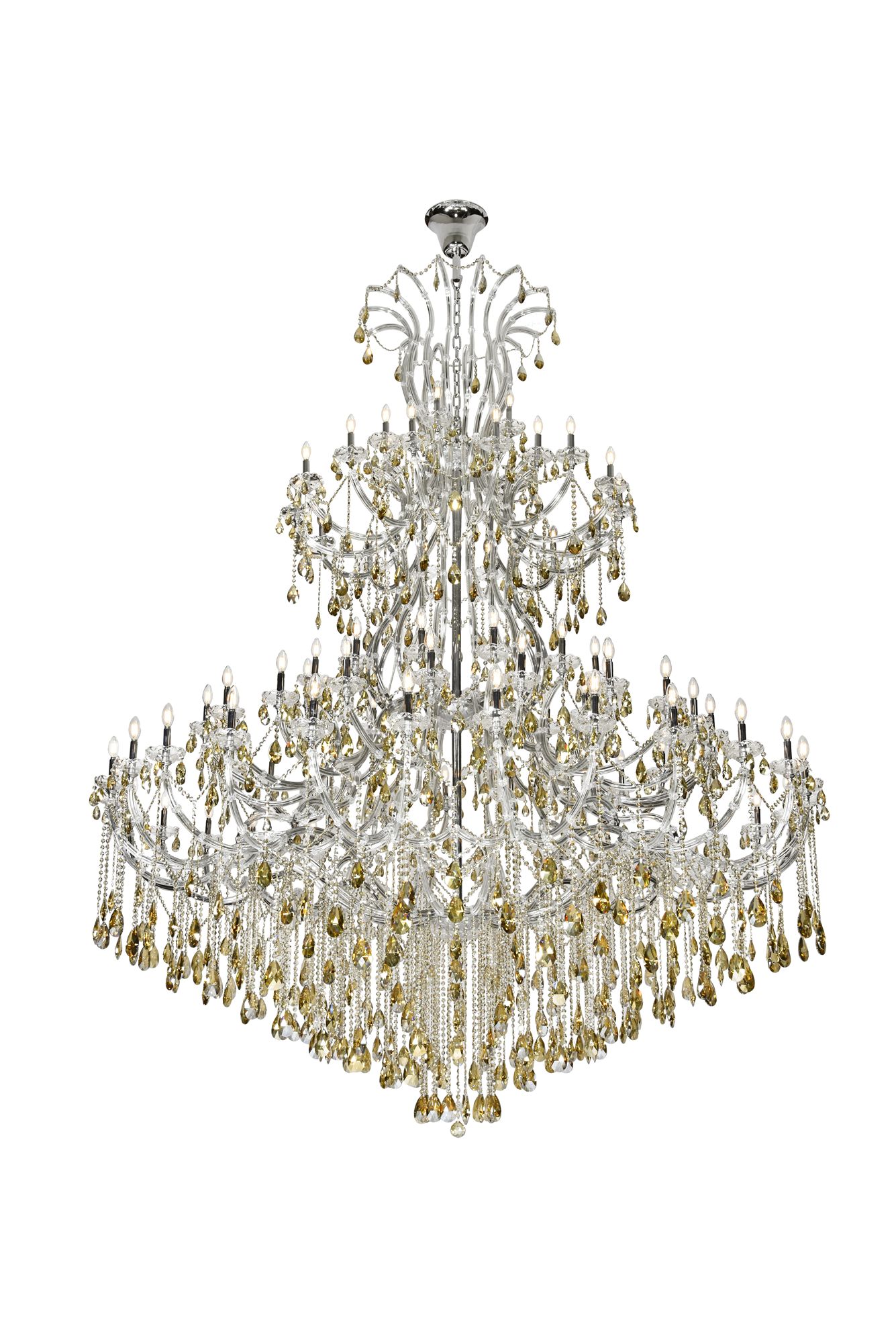 Image 2 Maria Theresa 84 Lt Chrome Chandelier With Golden Teak more views