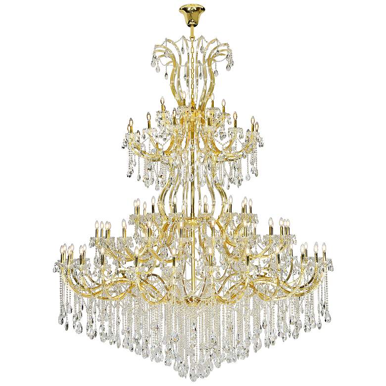 Image 1 Maria Theresa 84 Lt Gold Chandelier With Clear Tear Drop Crystals Clear