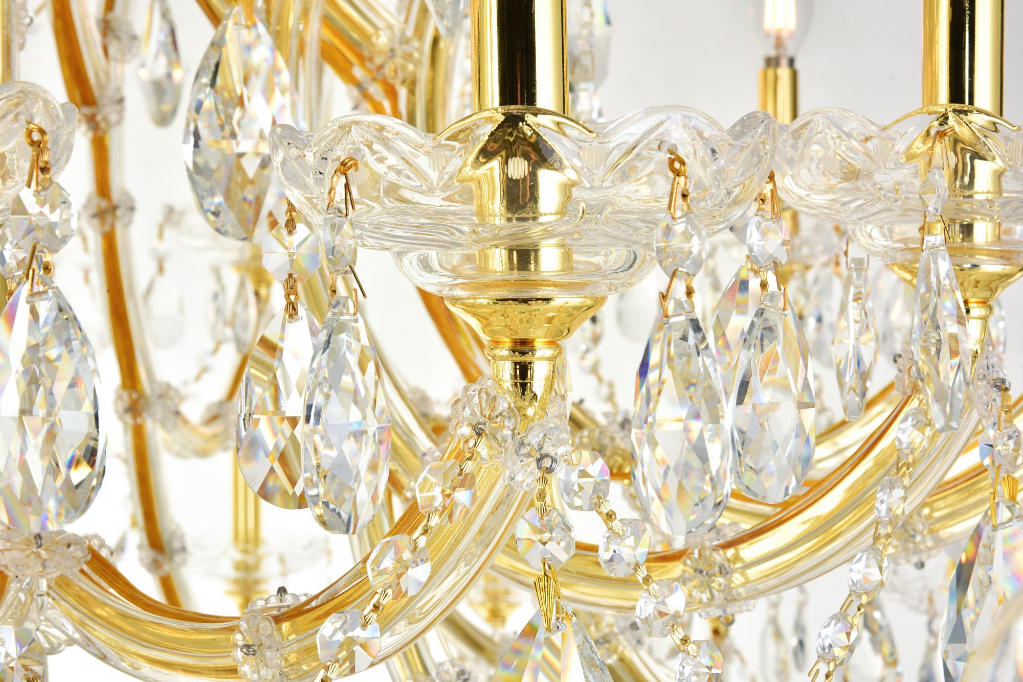 Image 3 Maria Theresa 84 Lt Gold Chandelier With Clear Tear Drop Crystals Clear more views