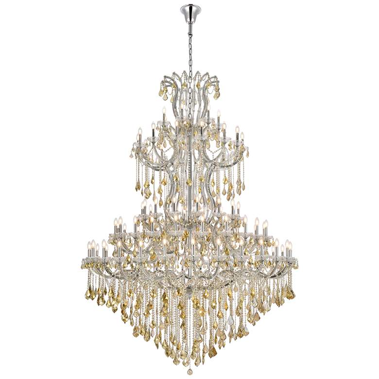 Image 1 Maria Theresa 85 Lt Chrome Chandelier Golden Teak