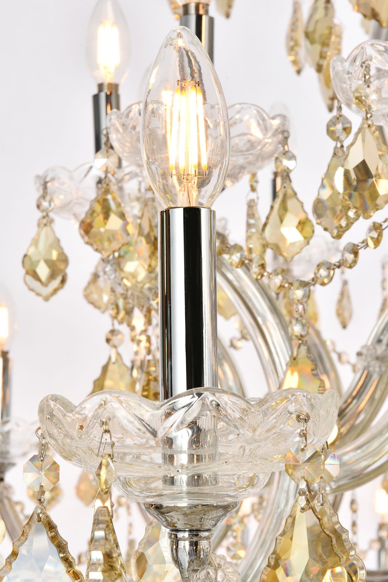 Image 6 Maria Theresa 85 Lt Chrome Chandelier Golden Teak more views